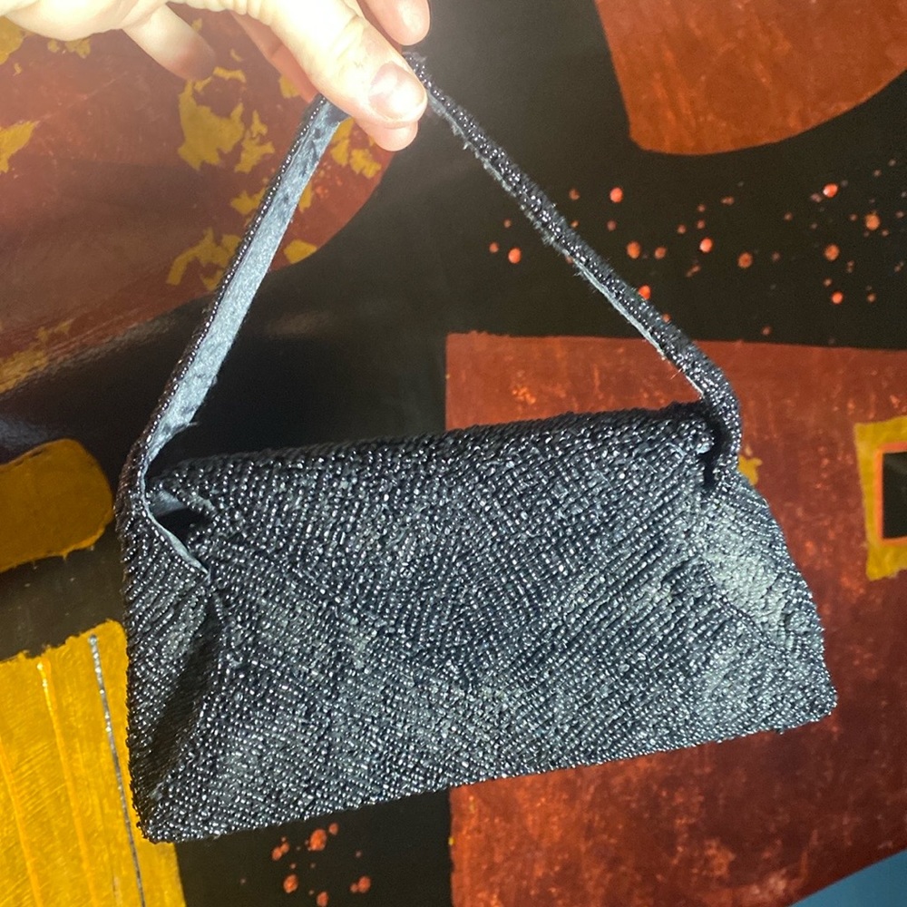Vintage K.C. Malian black beaded handbag